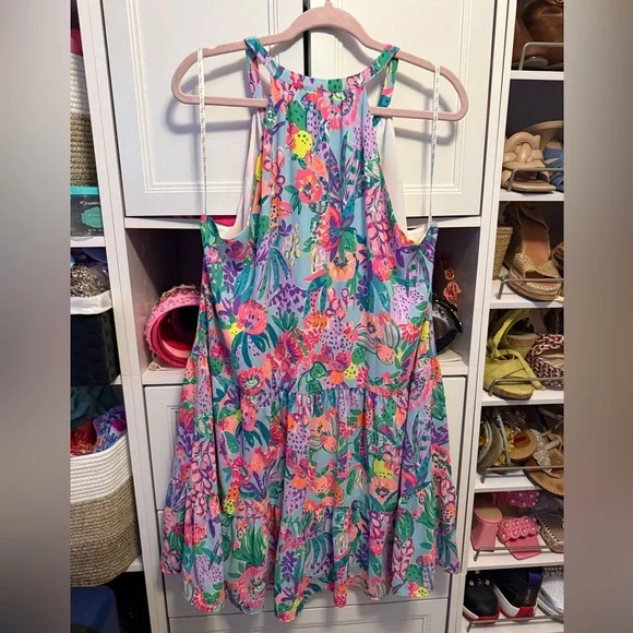 EEUC Lilly Pulitzer Carolane Lileeze Halter Swing Dress in Multi Me And My Zesty - Picture 6 of 9